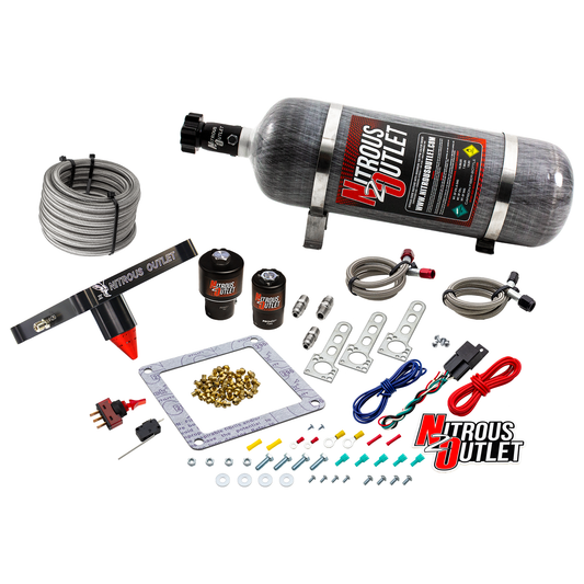 Nitrous Outlet 4500 Stinger 3 Race System - Braided Hoses/.178 Trashcan Nitrous Solenoid/.310 Fuel Solenoid/Universal Sole...