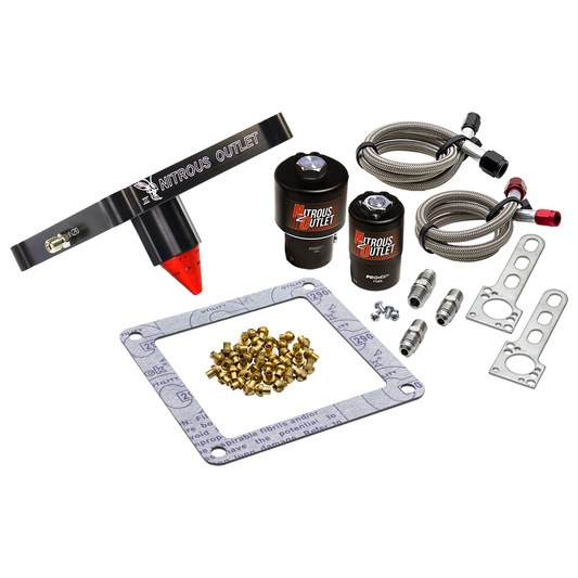 Nitrous Outlet 4500 Stinger 3 Race Solenoid Forward Conversion Kit - Braided Hoses/.178 Trashcan Nitrous Solenoid/.310 Fue...