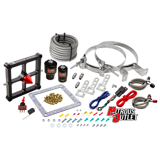 Nitrous Outlet 4500 Stinger 4 Race System - Braided Hoses/.178 Trashcan Nitrous Solenoid/.310 Fuel Solenoid/Universal Sole...