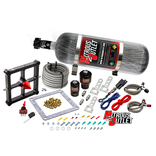 Nitrous Outlet 4500 Stinger 4 Race System - Braided Hoses/.178 Trashcan Nitrous Solenoid/.310 Fuel Solenoid/Universal Sole...