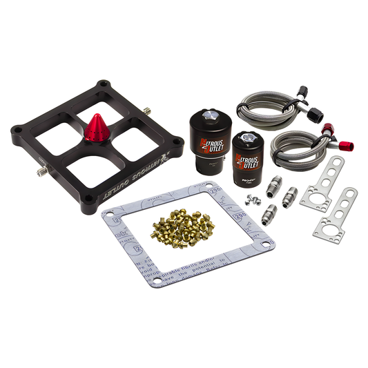 Nitrous Outlet 4500 Stinger 2 Race Solenoid Forward Conversion Kit - Braided Hoses/.178 Trashcan Nitrous Solenoid/.310 Fue...