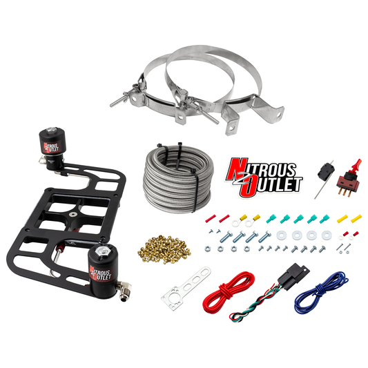 Nitrous Outlet 4500 Stinger 2 System - Hard-line/.122 Nitrous Solenoid/.177 Fuel Solenoid/Boomerang Solenoid Bracket - (Ga...