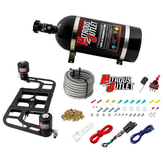 Nitrous Outlet 4500 Stinger 2 System - Hard-line/.122 Nitrous Solenoid/.177 Fuel Solenoid/Boomerang Solenoid Bracket - (Ga...