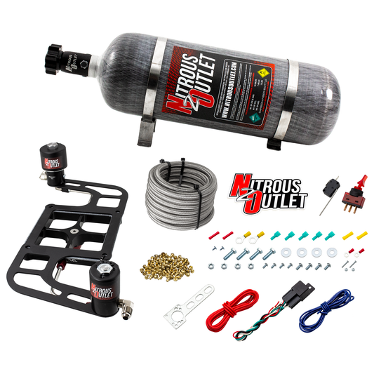 Nitrous Outlet 4500 Stinger 2 System - Hard-line/.122 Nitrous Solenoid/.177 Fuel Solenoid/Boomerang Solenoid Bracket - (Ga...