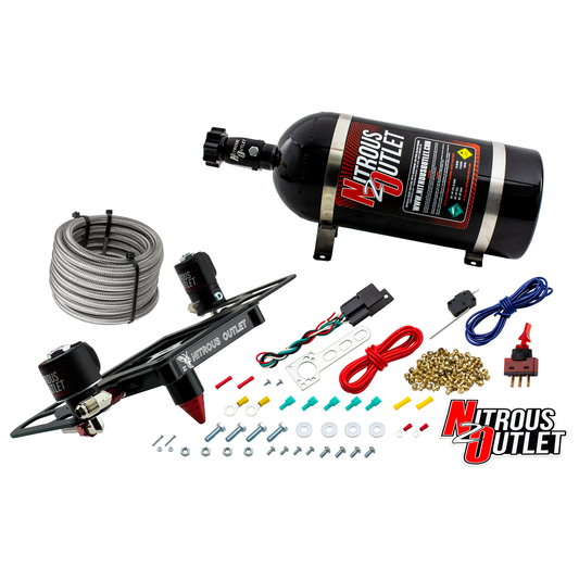 Nitrous Outlet 4500 Stinger 3 System - Hard-line/.122 Nitrous Solenoid/.177 Fuel Solenoid/Boomerang Solenoid Bracket - (Ga...