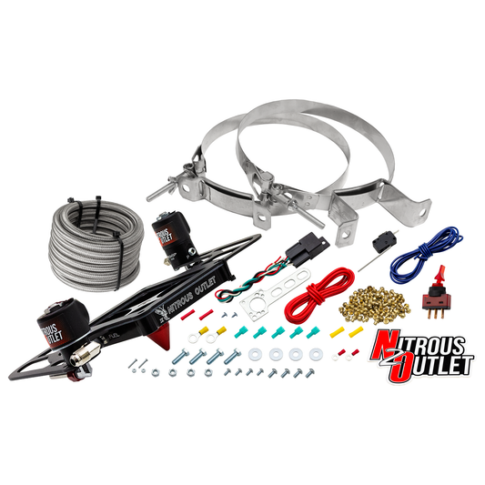 Nitrous Outlet 4500 Stinger 4 System - Hard-line/.122 Nitrous Solenoid/.177 Fuel Solenoid/Boomerang Solenoid Bracket - (Ga...