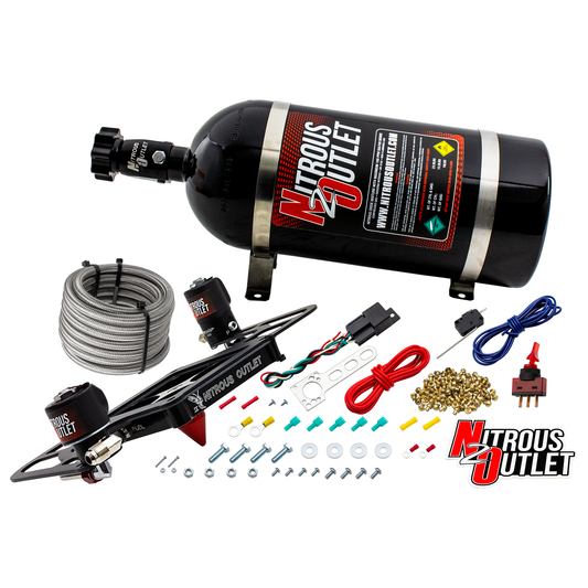 Nitrous Outlet 4500 Stinger 4 System - Hard-line/.122 Nitrous Solenoid/.177 Fuel Solenoid/Boomerang Solenoid Bracket - (Ga...