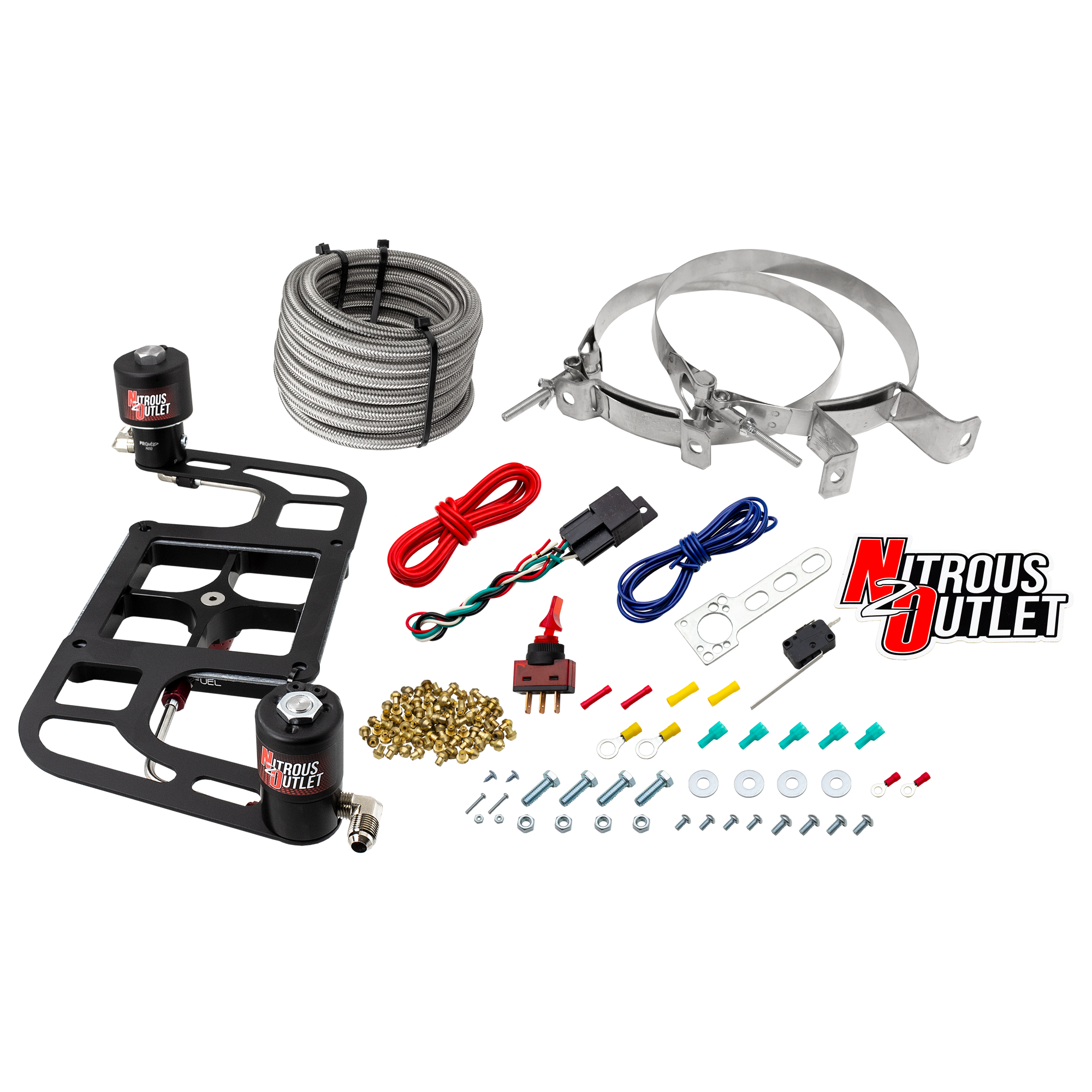Nitrous Outlet 4500 Stinger 2 Race System - Hard-line/.178 Trashcan Nitrous Solenoid/.310 Fuel Solenoid/Boomerang Solenoid...