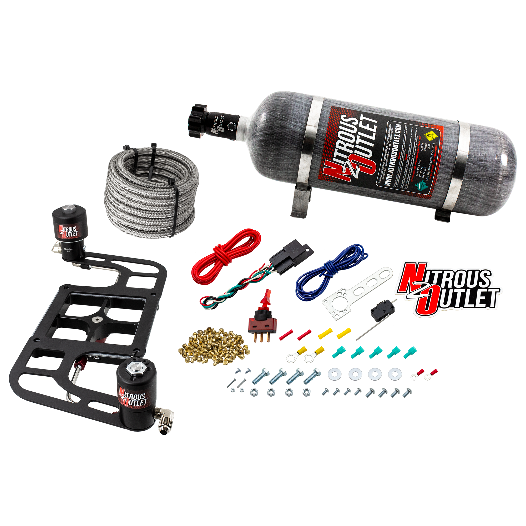 Nitrous Outlet 4500 Stinger 2 Race System - Hard-line/.178 Trashcan Nitrous Solenoid/.310 Fuel Solenoid/Boomerang Solenoid...