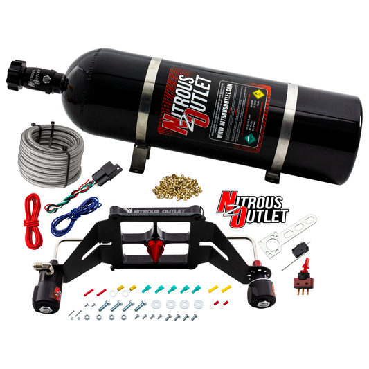 Nitrous Outlet 4500 Stinger 4 System - Hard-line/.122 Nitrous Solenoid/.177 Fuel Solenoid/Deep Break Solenoid Bracket/Sole...