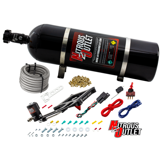 Nitrous Outlet 4150 Stinger 2 Dry System - Hard-line/.122 Nitrous Solenoid/Boomerang Solenoid Bracket - (50-500 HP)(15lb B...