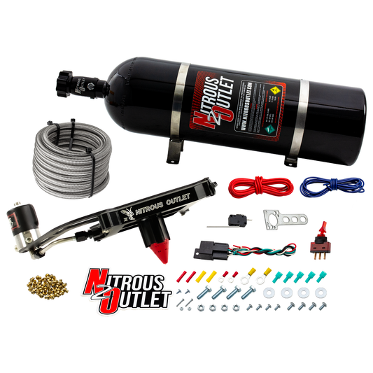 Nitrous Outlet 4150 Stinger 3 Dry System - Hard-line/.122 Nitrous Solenoid/Boomerang Solenoid Bracket - (50-500 HP)(15lb B...