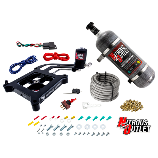 Nitrous Outlet 4150 Stinger 4 Dry System - Hard-line/.122 Nitrous Solenoid/Boomerang Solenoid Bracket - (50-500 HP)(12lb B...