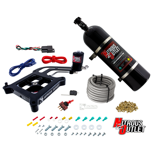 Nitrous Outlet 4150 Stinger 4 Dry System - Hard-line/.122 Nitrous Solenoid/Boomerang Solenoid Bracket - (50-500 HP)(15lb B...