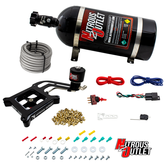 Nitrous Outlet 4150 Stinger 2 Dry Race System - Hard-line/.178 Trashcan Nitrous Solenoid/Boomerang Solenoid Bracket - (50-...