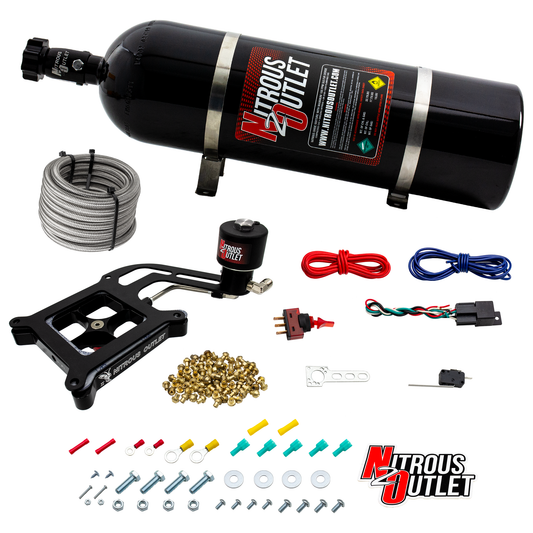 Nitrous Outlet 4150 Stinger 2 Dry Race System - Hard-line/.178 Trashcan Nitrous Solenoid/Boomerang Solenoid Bracket - (50-...