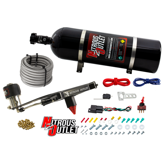 Nitrous Outlet 4150 Stinger 3 Dry Race System - Hard-line/.178 Trashcan Nitrous Solenoid/Boomerang Solenoid Bracket - (50-...