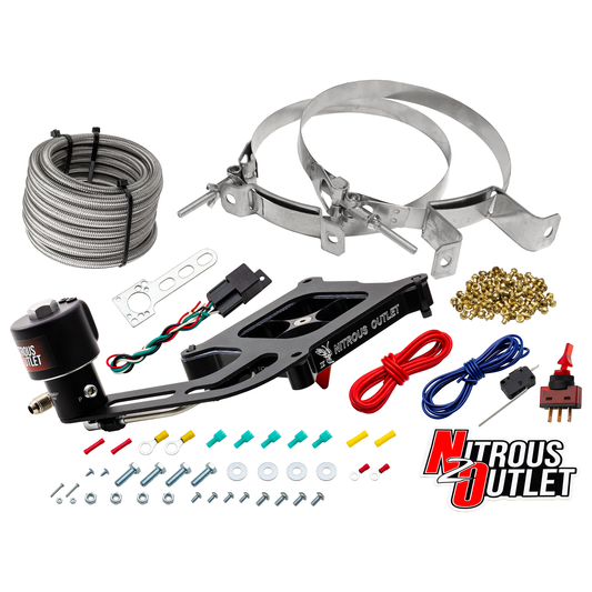 Nitrous Outlet 4150 Stinger 4 Dry Race System - Hard-line/.178 Trashcan Nitrous Solenoid/Boomerang Solenoid Bracket - (50-...
