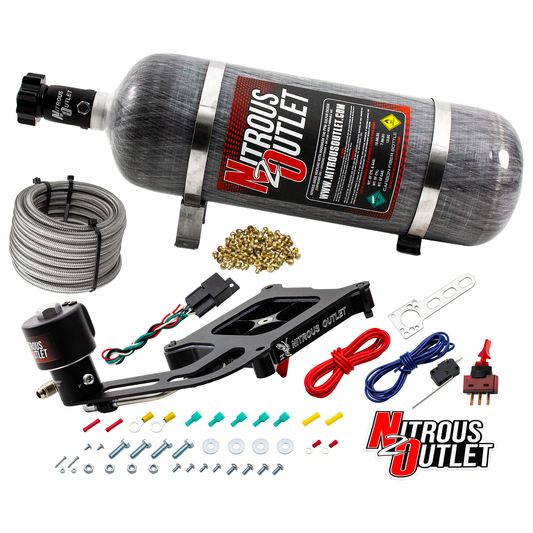 Nitrous Outlet 4150 Stinger 4 Dry Race System - Hard-line/.178 Trashcan Nitrous Solenoid/Boomerang Solenoid Bracket - (50-...