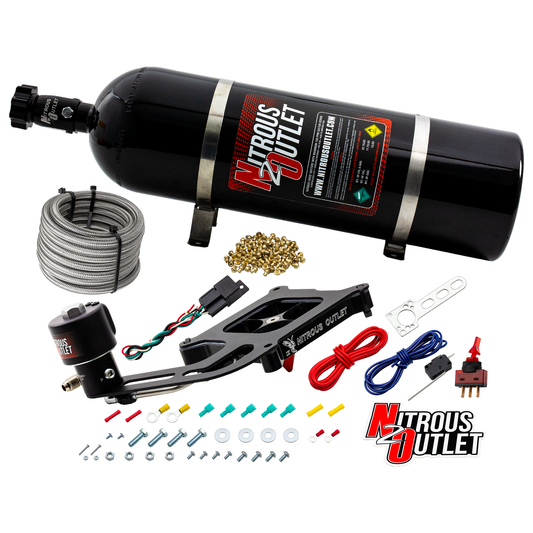 Nitrous Outlet 4150 Stinger 4 Dry Race System - Hard-line/.178 Trashcan Nitrous Solenoid/Boomerang Solenoid Bracket - (50-...
