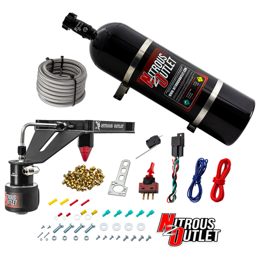 Nitrous Outlet 4150 Stinger 3 Dry Race System - Hard-line/.178 Trashcan Solenoid Nitrous Solenoid/Deep Break Solenoid Brac...