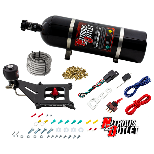 Nitrous Outlet 4150 Stinger 2 Dry Race System - Hard-line/.178 Trashcan Solenoid Nitrous Solenoid/Deep Break Solenoid Brac...