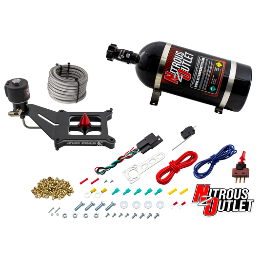 Nitrous Outlet 4150 Stinger 4 Dry Race System - Hard-line/.178 Trashcan Solenoid Nitrous Solenoid/Deep Break Solenoid Brac...