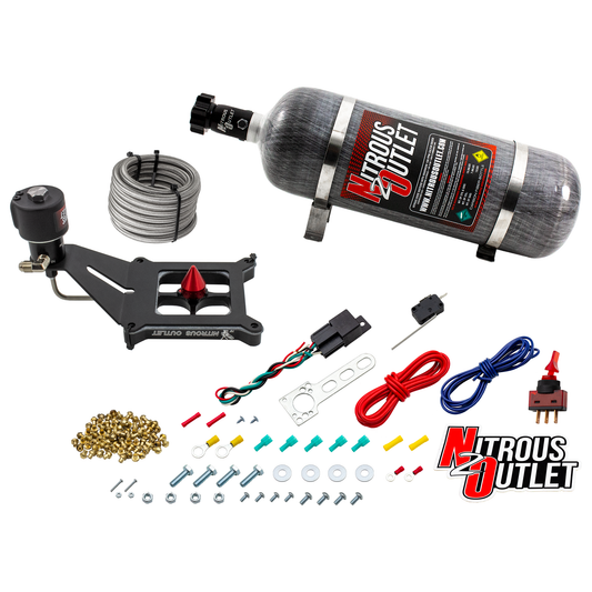 Nitrous Outlet 4150 Stinger 4 Dry Race System - Hard-line/.178 Trashcan Solenoid Nitrous Solenoid/Deep Break Solenoid Brac...