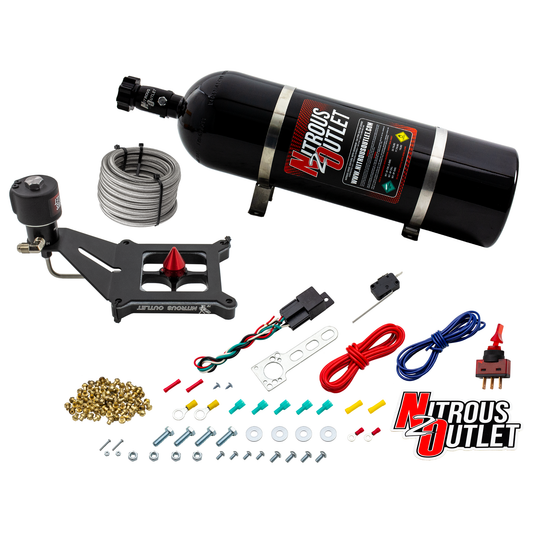 Nitrous Outlet 4150 Stinger 4 Dry Race System - Hard-line/.178 Trashcan Solenoid Nitrous Solenoid/Deep Break Solenoid Brac...