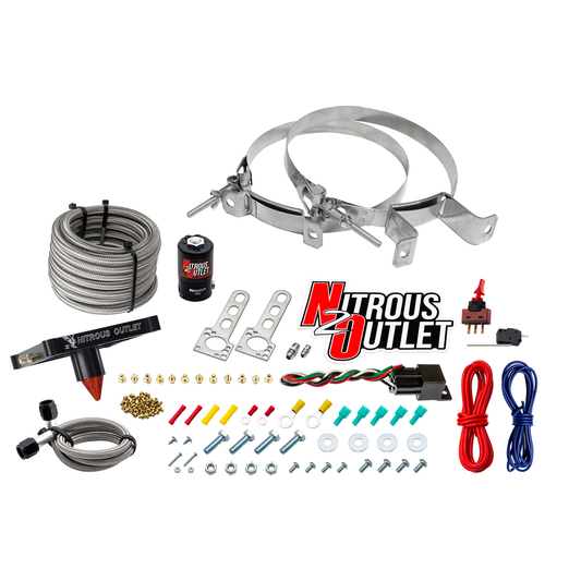Nitrous Outlet 4500 Stinger 3 Dry System - Braided Hoses/.122 Nitrous Solenoid/Universal Solenoid Bracket - (50-500 HP)(No...