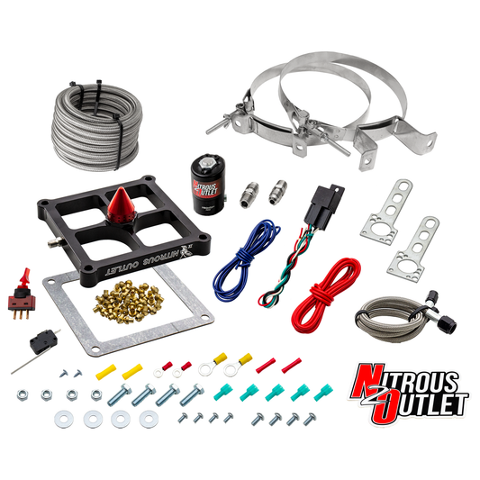 Nitrous Outlet 4500 Stinger 4 Dry System - Braided Hoses/.122 Nitrous Solenoid/Universal Solenoid Bracket - (50-500 HP)(No...