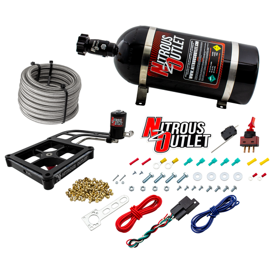 Nitrous Outlet 4500 Stinger 2 Dry System - Hard-line/.122 Nitrous Solenoid/Boomerang Solenoid Bracket - (50-500 HP)(10lb B...