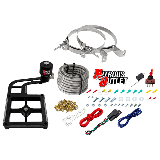 Nitrous Outlet 4500 Stinger 2 Dry Race System - Hard-line/.178 Trashcan Nitrous Solenoid/Boomerang Solenoid Bracket - (50-...