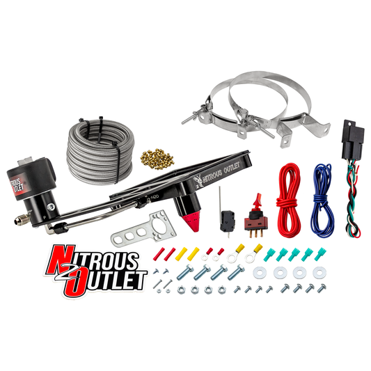 Nitrous Outlet 4500 Stinger 3 Dry Race System - Hard-line/.178 Trashcan Nitrous Solenoid/Boomerang Solenoid Bracket - (50-...