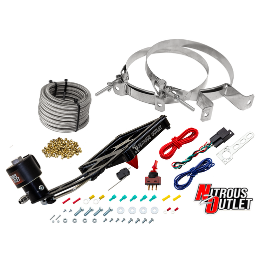 Nitrous Outlet 4500 Stinger 4 Dry Race System - Hard-line/.178 Trashcan Nitrous Solenoid/Boomerang Solenoid Bracket - (50-...