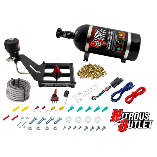Nitrous Outlet 4500 Stinger 4 Dry Race System - Hard-line/.178 Trashcan Solenoid Nitrous Solenoid/Deep Break Solenoid Brac...