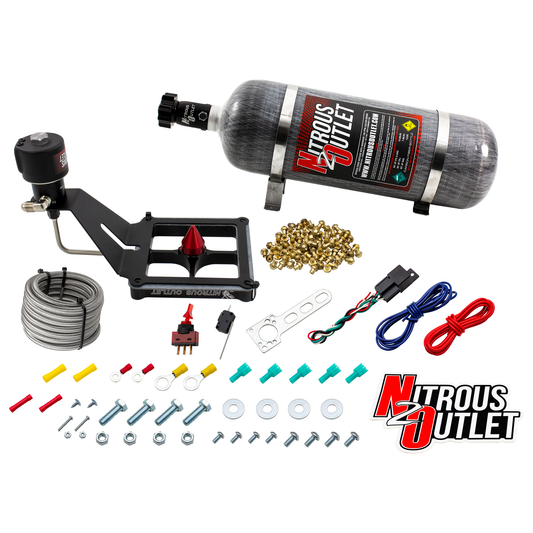 Nitrous Outlet 4500 Stinger 4 Dry Race System - Hard-line/.178 Trashcan Solenoid Nitrous Solenoid/Deep Break Solenoid Brac...