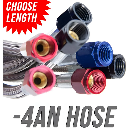 Nitrous Outlet 240" 4AN Stainless Braided Hose (Black B-Nuts)