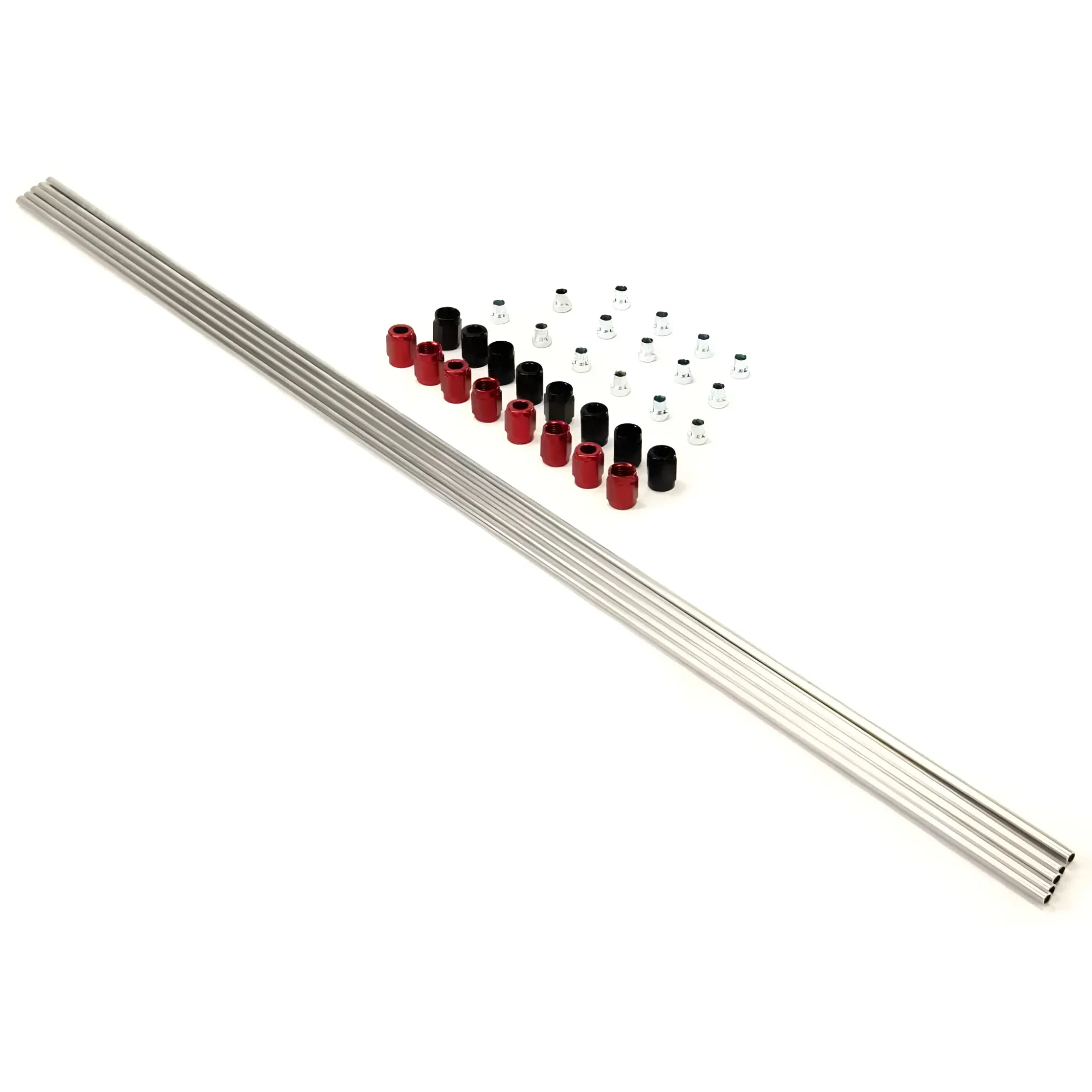 Nitrous Outlet 4 Cylinder Direct Port Plumbing Kit - Five 2' Hard-line Sticks/Eight Red B-Nuts/Eight Black B-Nuts/Sixteen ...