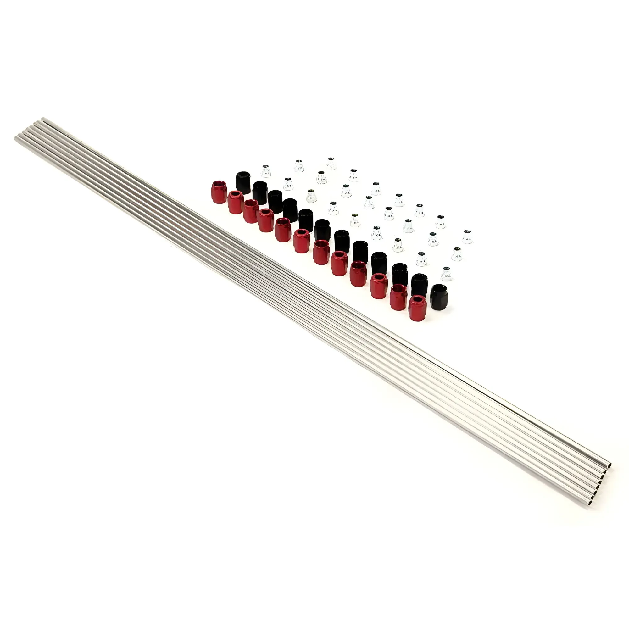 Nitrous Outlet 6 Cylinder Direct Port Plumbing Kit - Eight 2' Hard-line Sticks/Twelve Red B-Nuts/Twelve Black B-Nuts/Twent...