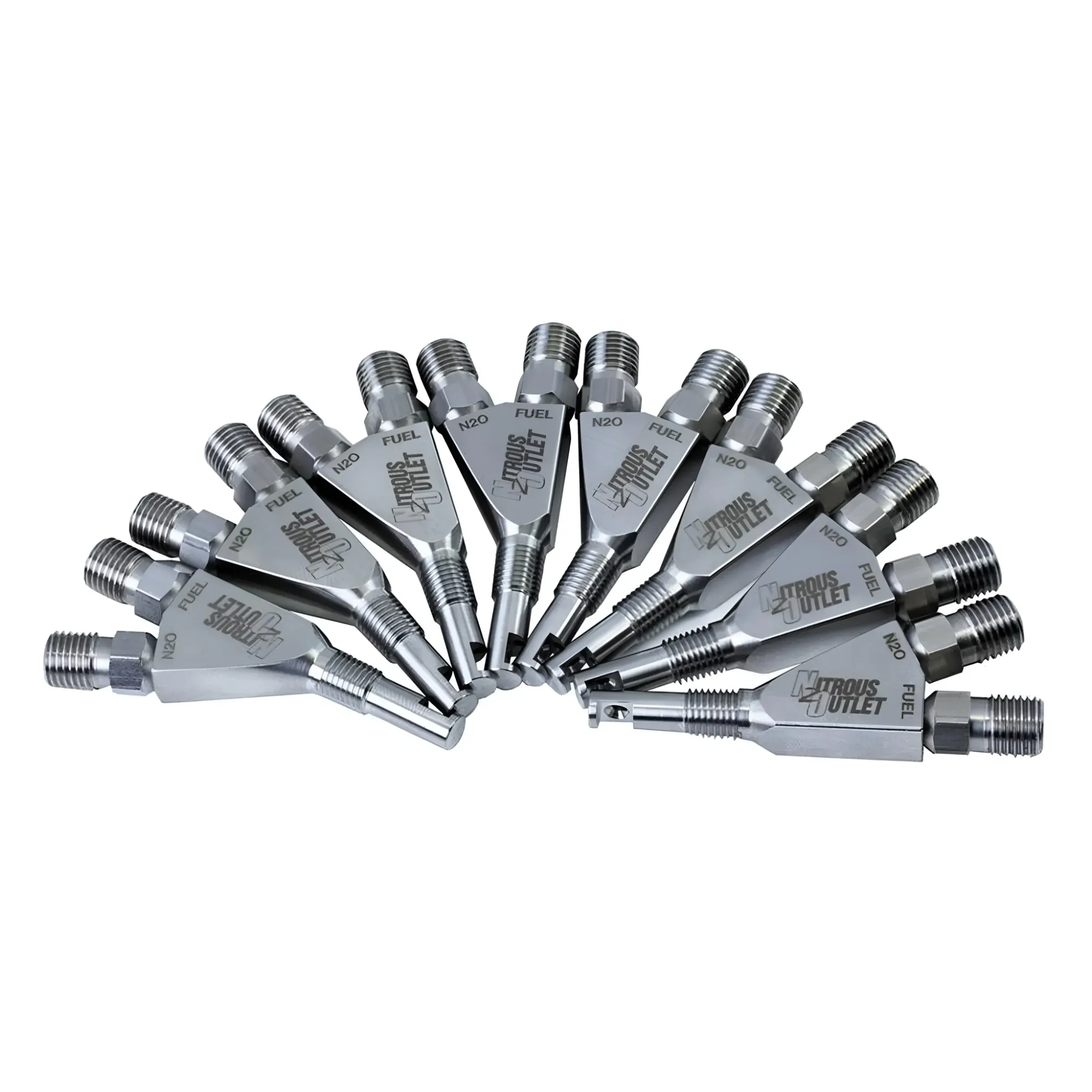 Nitrous Outlet 1/16" NPT Wet Nitrous Nozzle - 8 Pack/90 Degree Discharge/Stainless