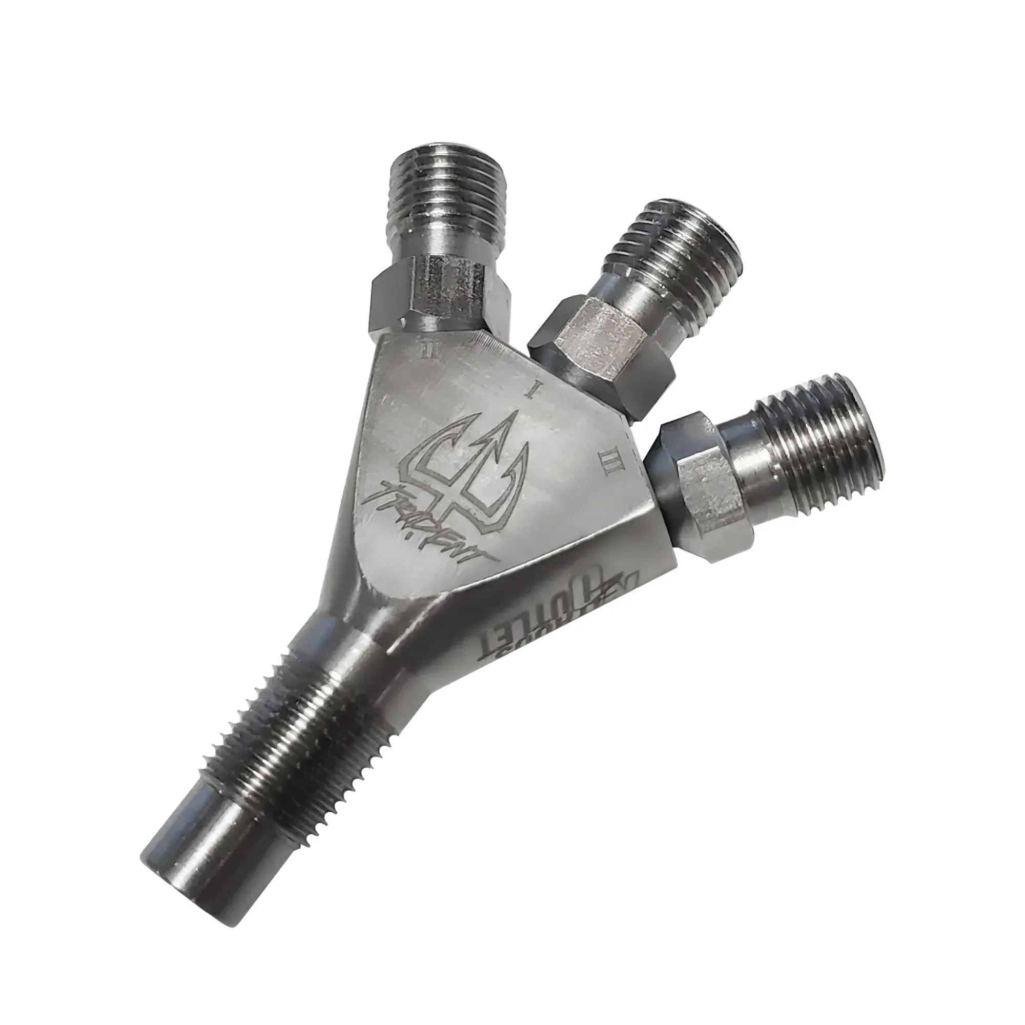 Nitrous Outlet Trident Ti 1/8" NPT Three Stage Dry Nitrous Nozzle - Straight Discharge/Titanium