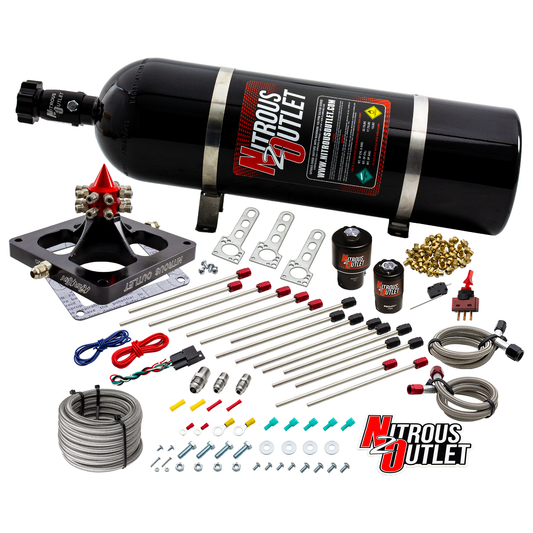 Nitrous Outlet 4500 Kraken Plate System - Braided Hose/.178 MOD Trashcan Nitrous Solenoid/.310 Fuel Solenoid/Universal Sol...