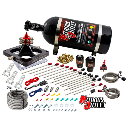Nitrous Outlet 4500 Kraken Plate System - Braided Hose/.178 MOD Trashcan Nitrous Solenoid/.310 Fuel Solenoid/Universal Sol...