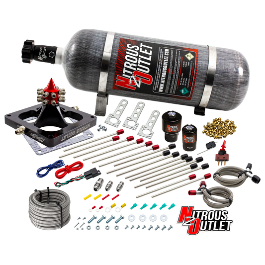 Nitrous Outlet 4500 Kraken Plate System - Braided Hose/.178 MOD Trashcan Nitrous Solenoid/.310 Fuel Solenoid/Universal Sol...