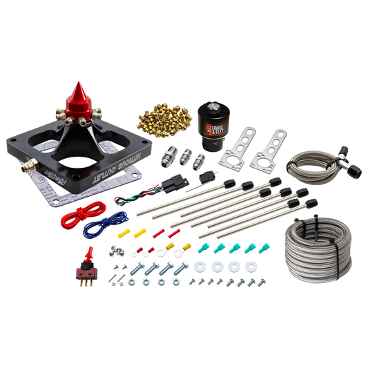 Nitrous Outlet 4500 Dry Kraken Competition Plate Solenoid Forward Conversion Kit - Braided Hose/.189 Competition Trashcan ...