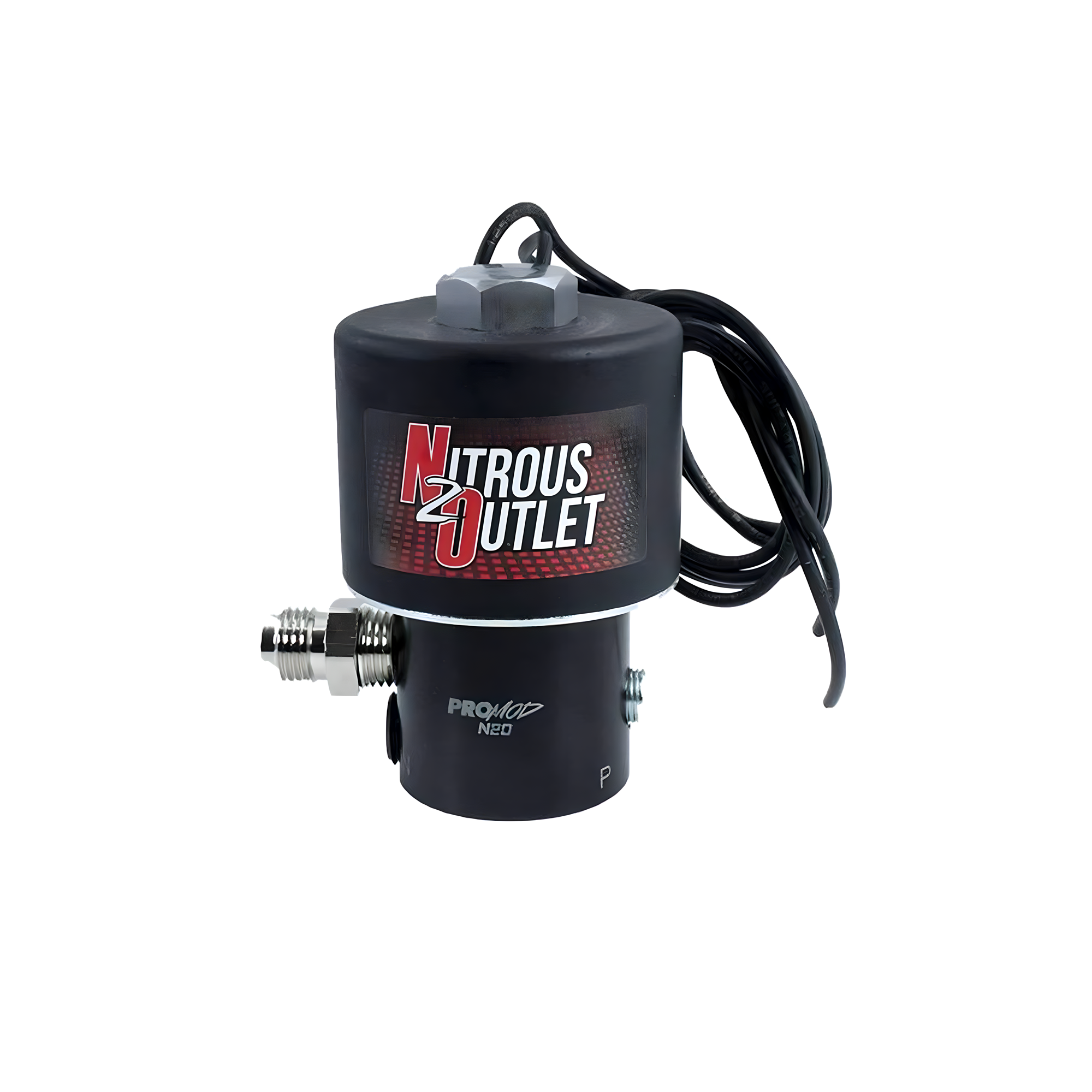 Nitrous Outlet Kraken .178 MOD "Trashcan" Nitrous Solenoid - Aluminum Base/Raised Inlet/6AN Inlet/Outlet Fittings (18 Amp ...