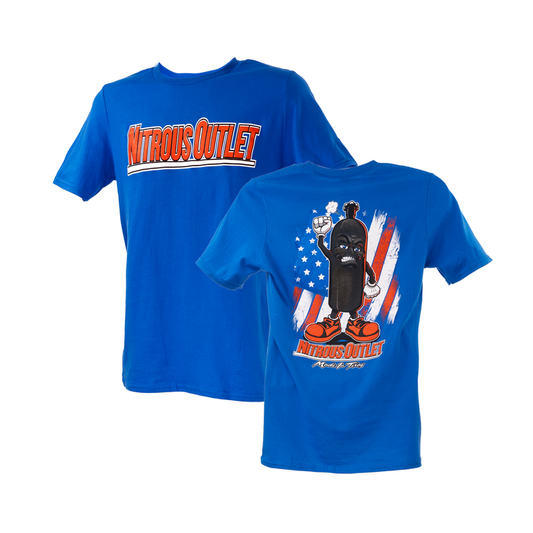 Nitrous Outlet Raised Fist Huffy Royal Blue T-Shirt - 4X-Large