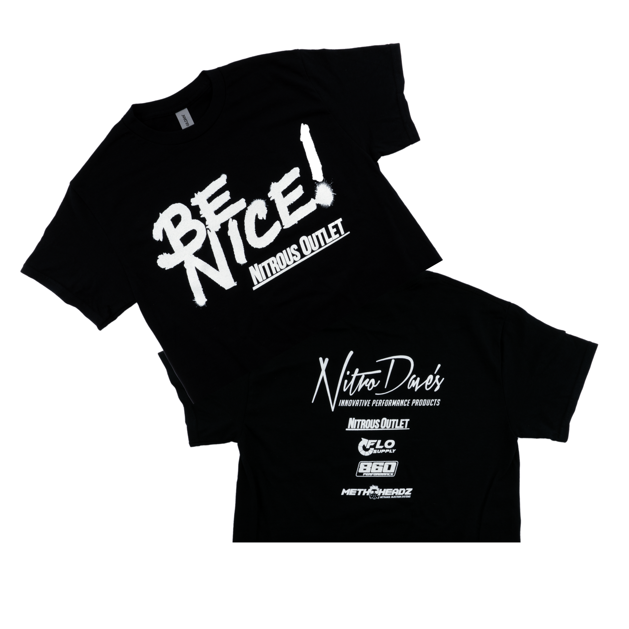 Nitrous Outlet Be Nice T-Shirt - X-Large/Black/Glow-N-Dark