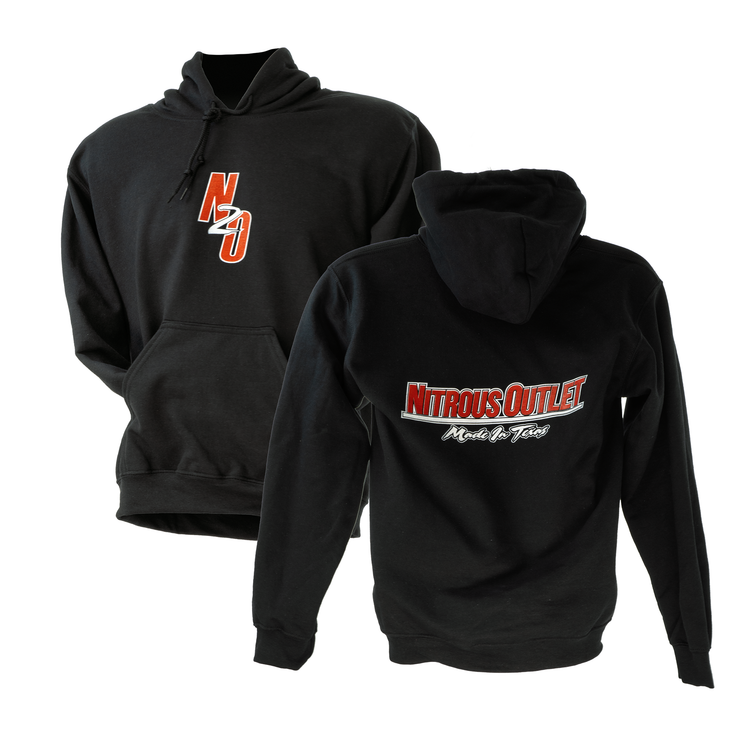 Nitrous Outlet Black Hoodie - Red Logo - 4X-Large
